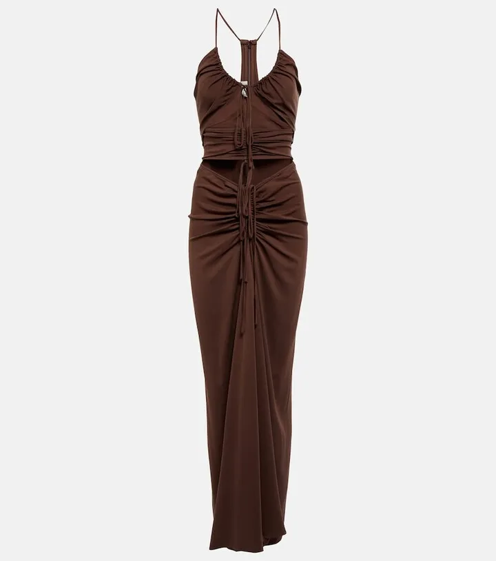 Cutout halterneck maxi dress