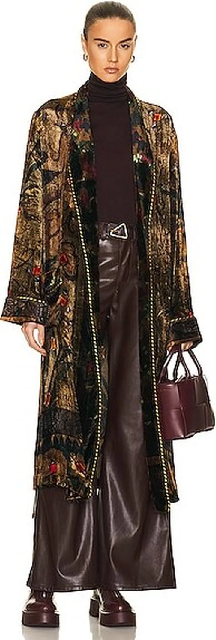 Pierre-Louis Mascia Kanpur Stampato Vestaglia in Brown