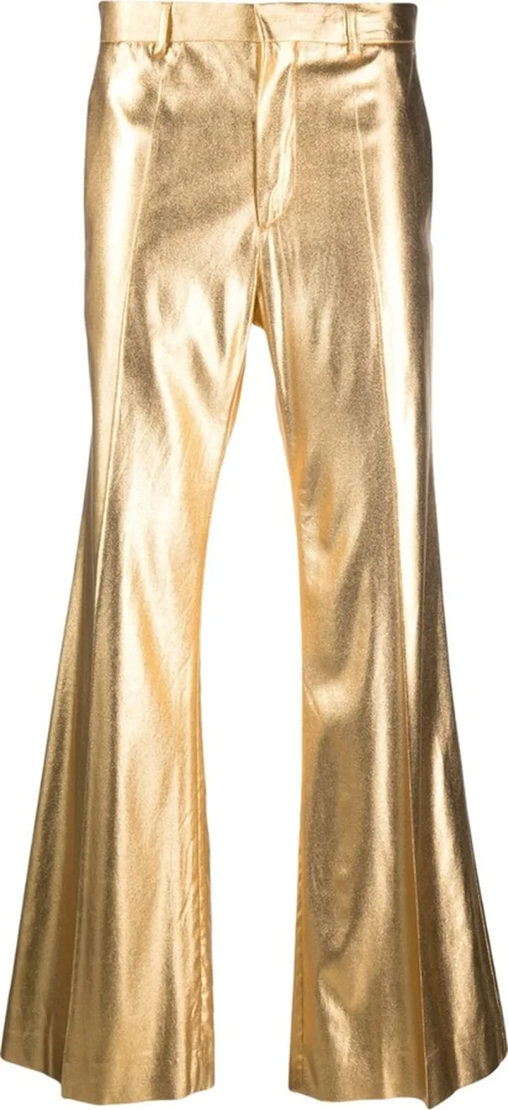 Metallic-Effect Flared Trousers