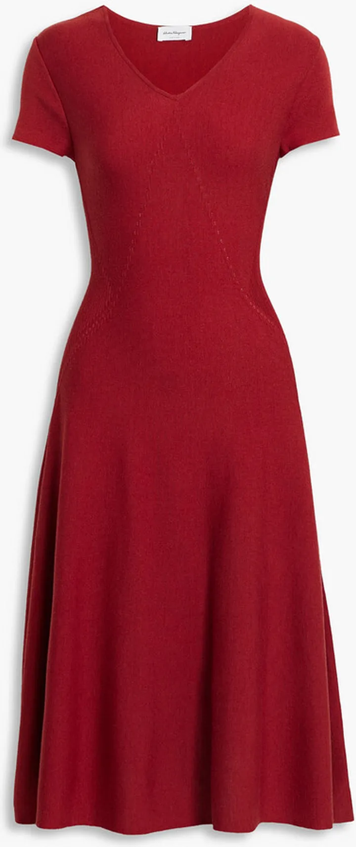Pleated wool and silk-blend midi dress