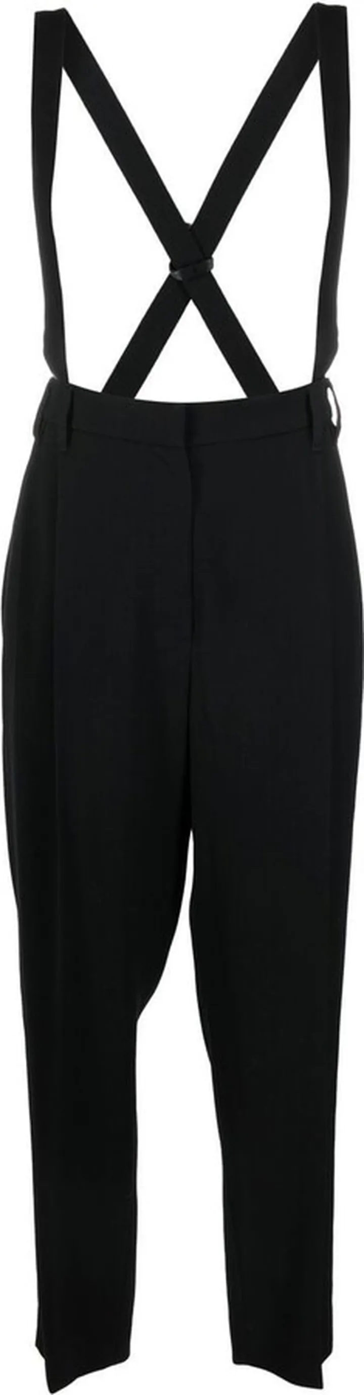 Cropped Brace-Detail Trousers
