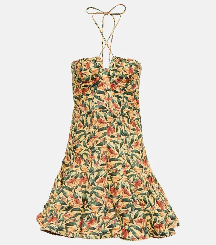 Anturio Monarco Amarillo printed linen minidress