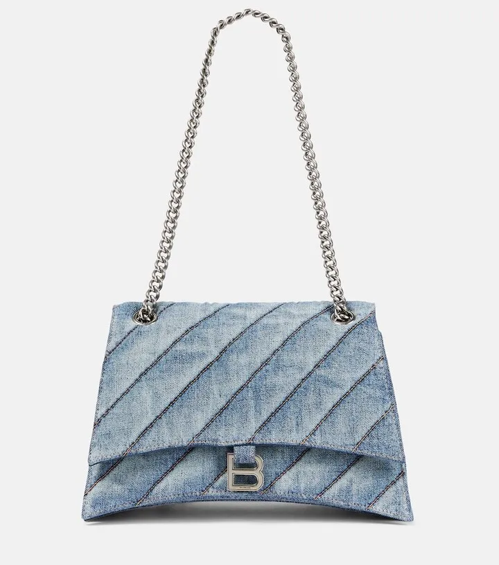 Crush Medium denim shoulder bag