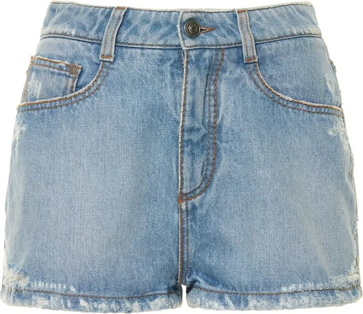 Cotton denim shorts