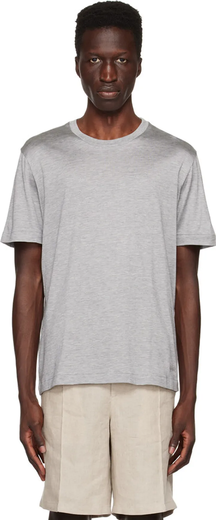 Brioni Gray Crewneck T-Shirt