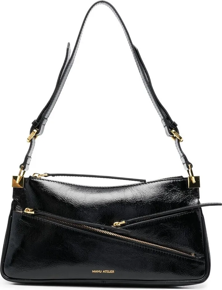 Three Zipped leather shoulder bag