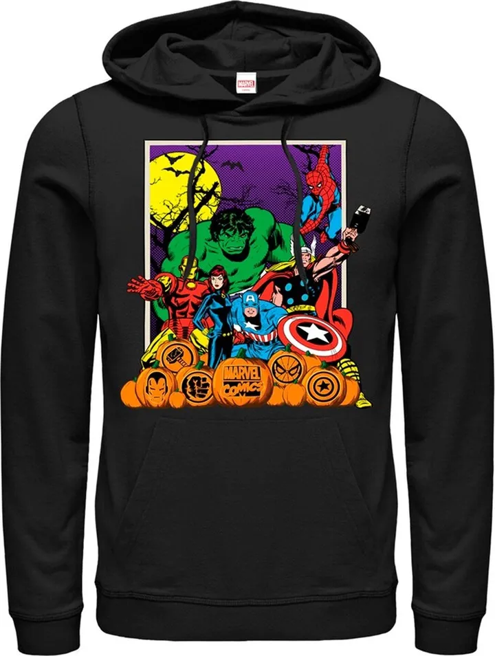 Men's Marvel Halloween Avengers Scene Pull Over Hoodie - Black - Small