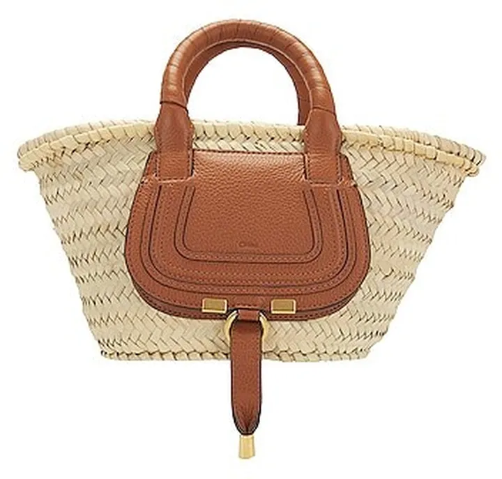 Chloe Marcie Basket Bag in Tan