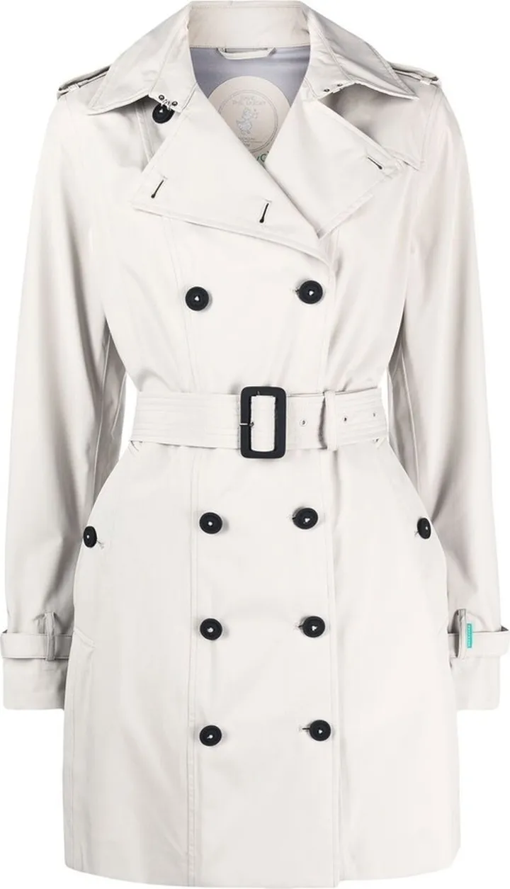 Double-Breasted Belted-Waist Trenchcoat