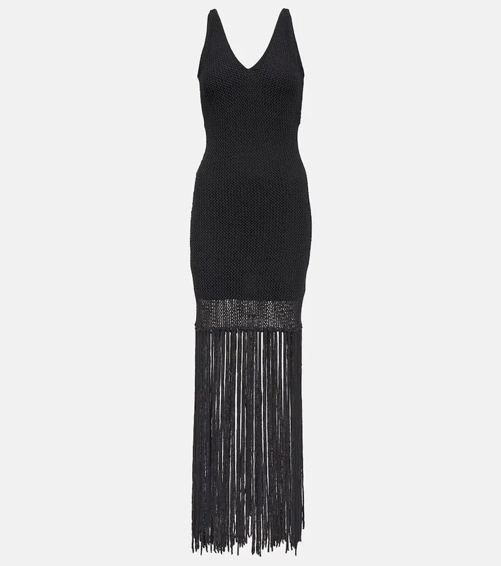 Cossette fringe-trimmed maxi dress