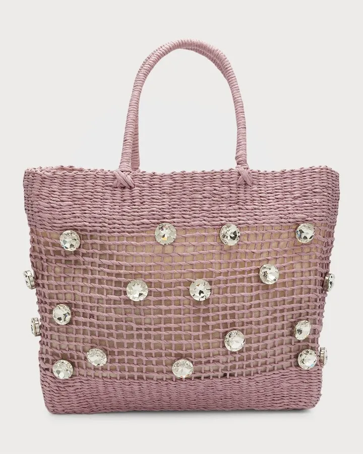 Nancy Crystal Woven Tote Bag