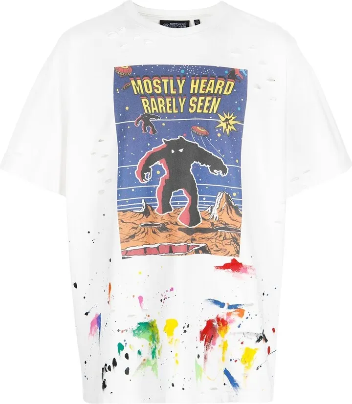 graphic-print paint splatter T-shirt