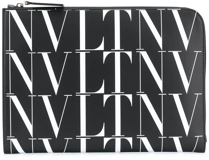 VLTN leather zip logo bag