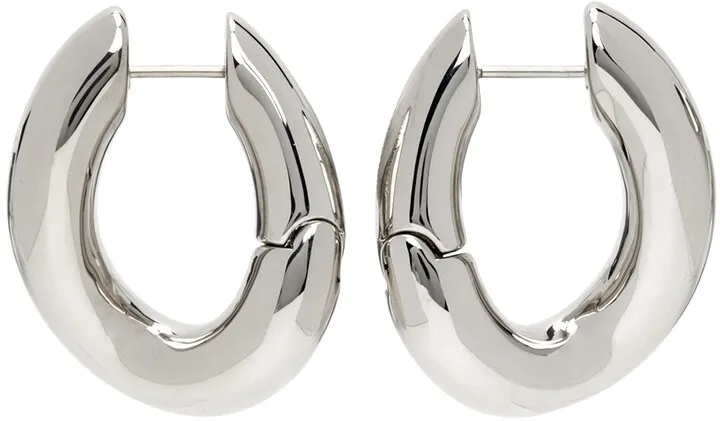 Balenciaga Silver Loop Earrrings