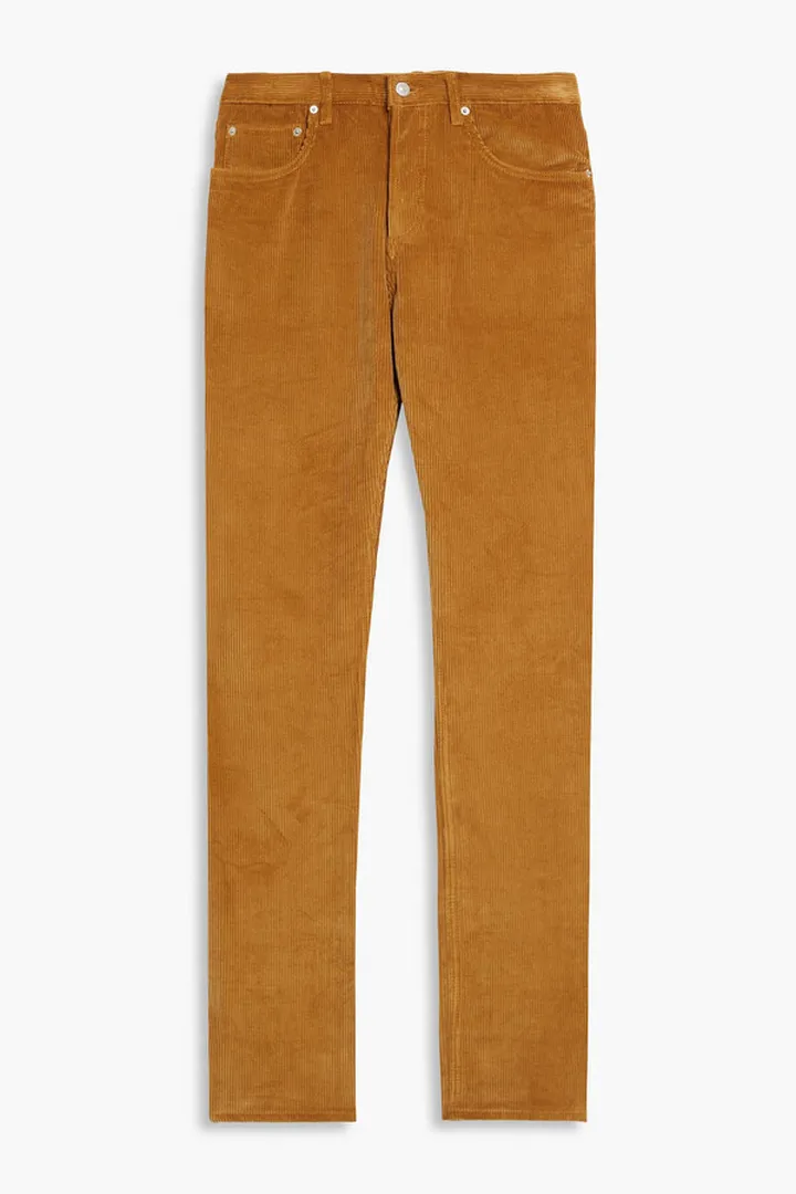 Slim-fit cotton-blend corduroy pants