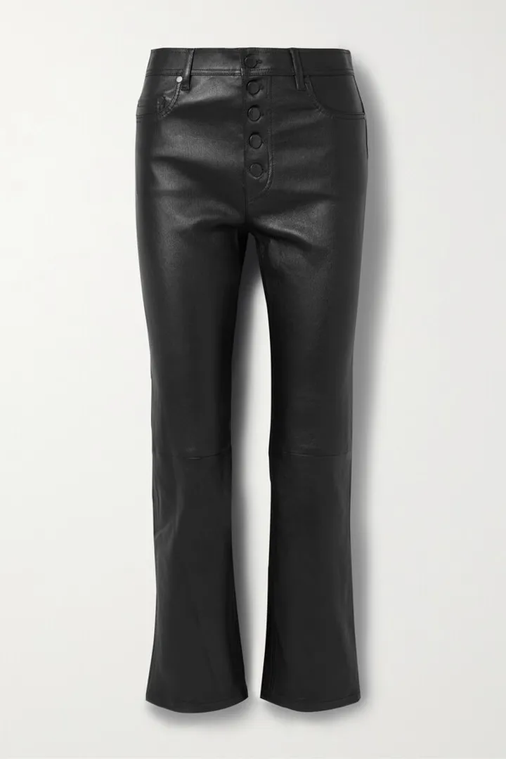 Joseph - Den Cropped Leather Straight-leg Pants - Black