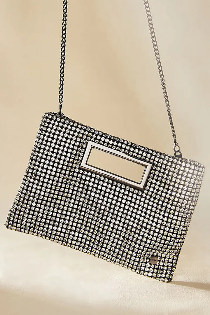Olga Berg Rocco Crystal Grab Bag Black