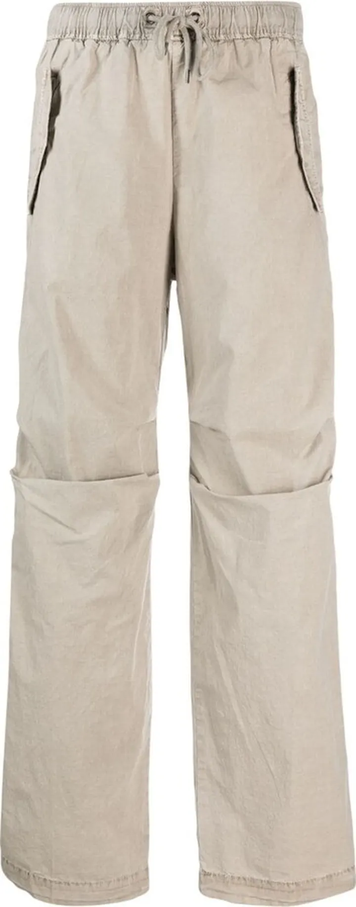 Draped-Detail Straight-Leg Trousers