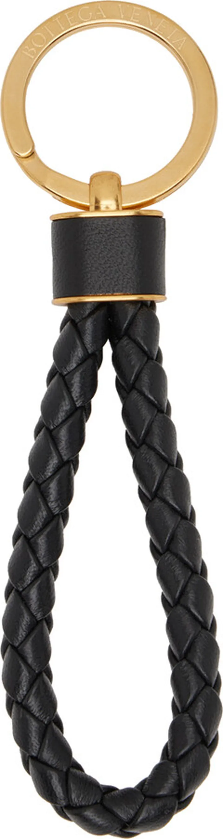 Bottega Veneta Black Intrecciato Keychain