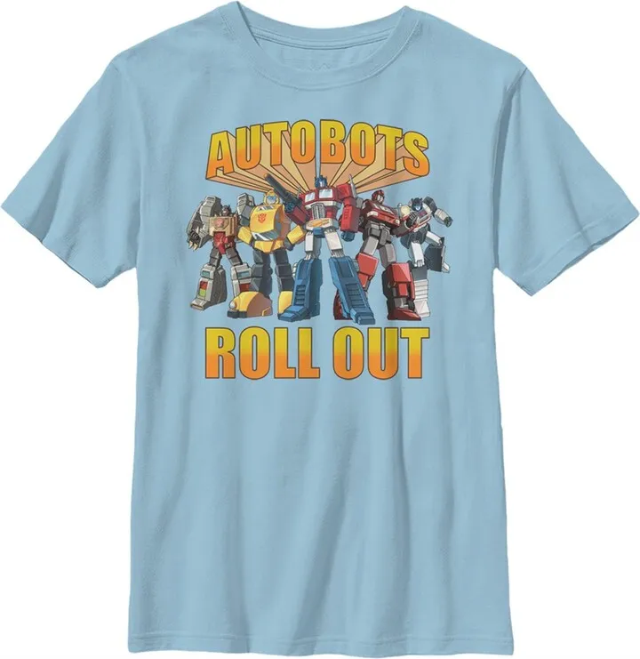 Boy's Transformers Autobots Ready to Roll Out T-Shirt - Light Blue - Large