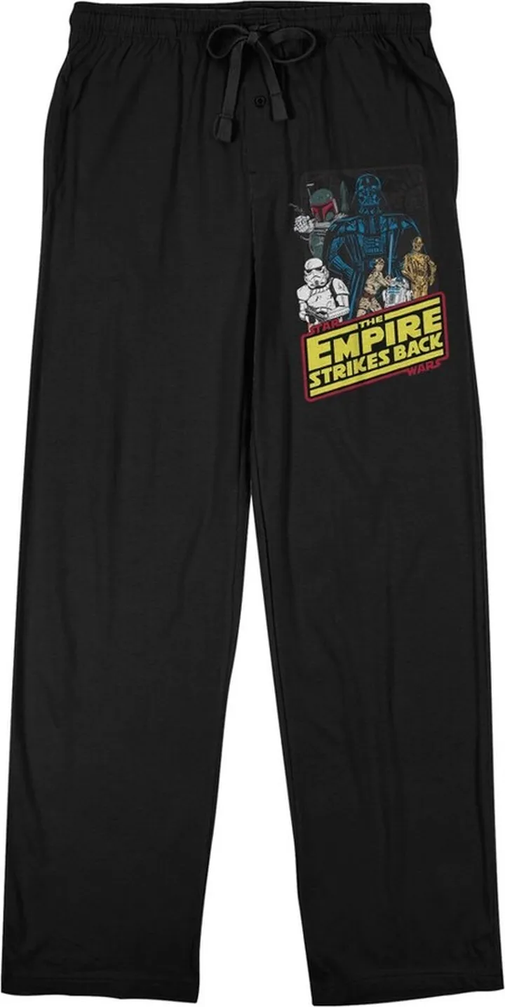 Star Wars The Empire Strikes Back Character Art Men’s Black Sleep Pajama Pants-Large