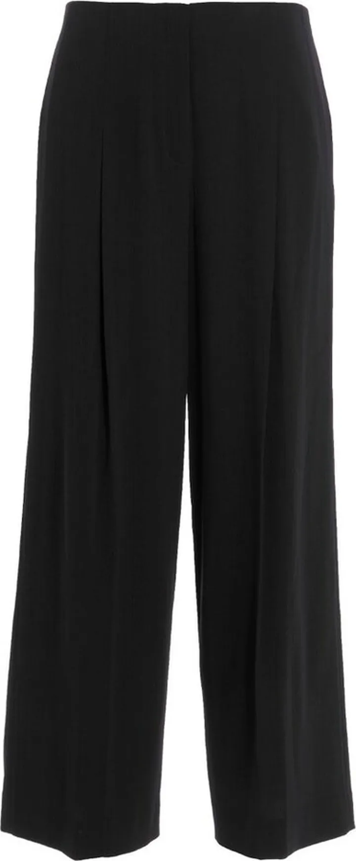 Theory Wide-Leg Pleat Detailed Cropped Trousers