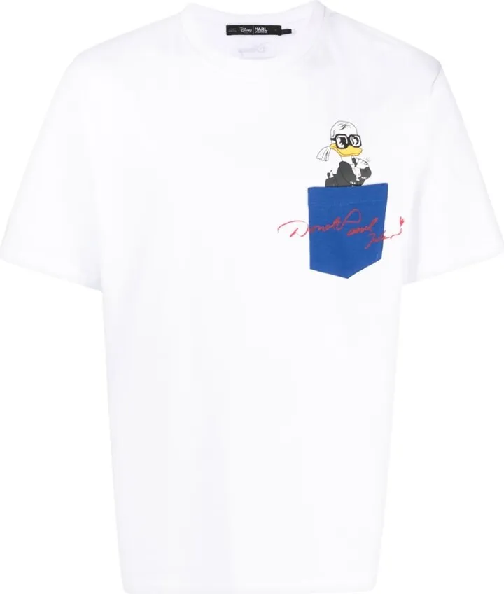 x Disney duck-print cotton T-shirt