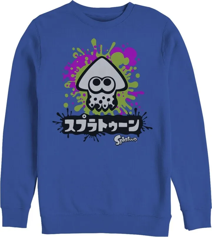 Men's Nintendo Splatoon Inkling Squid Sweatshirt - Royal Blue - X Large