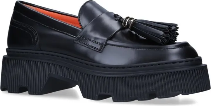 Santoni Leather Tassel Howard Loafers