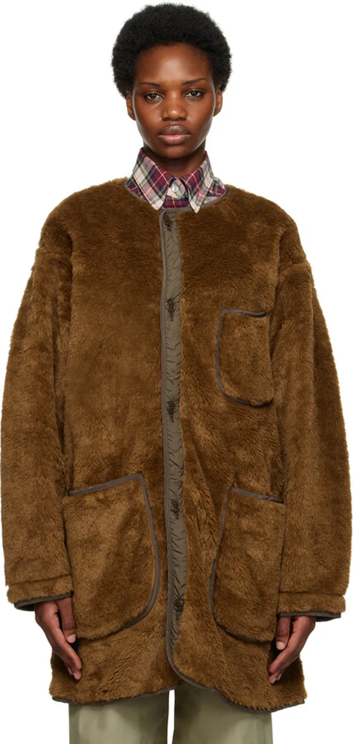 Rocky Mountain Featherbed Brown Fishtail Faux-Fur Coat