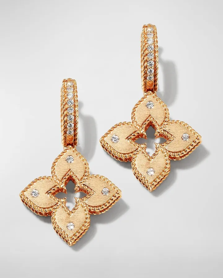 18k Rose Gold Petite Venetian Princess Diamond Earrings