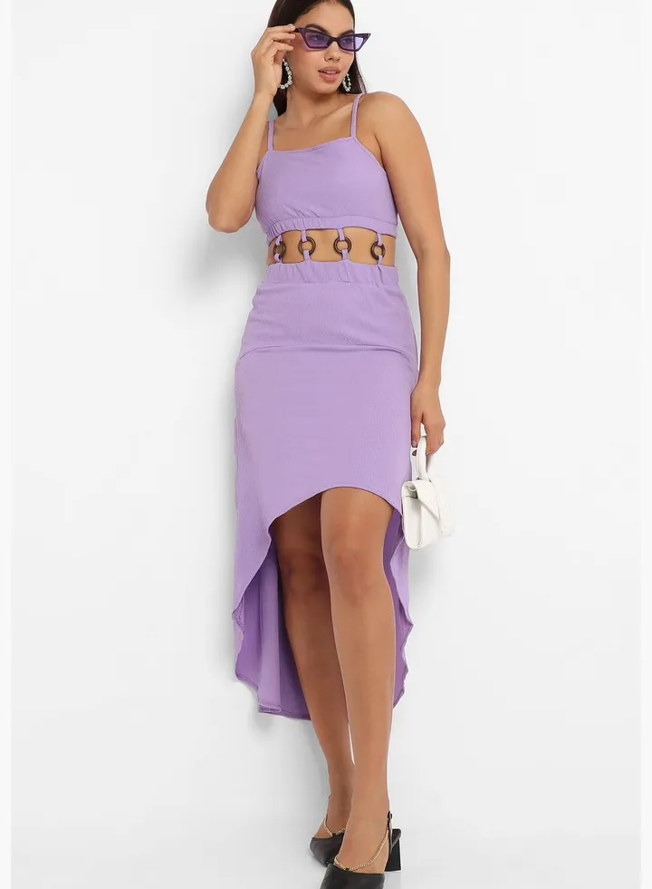 Solid Spaghetti Strap Sleeveless Dress