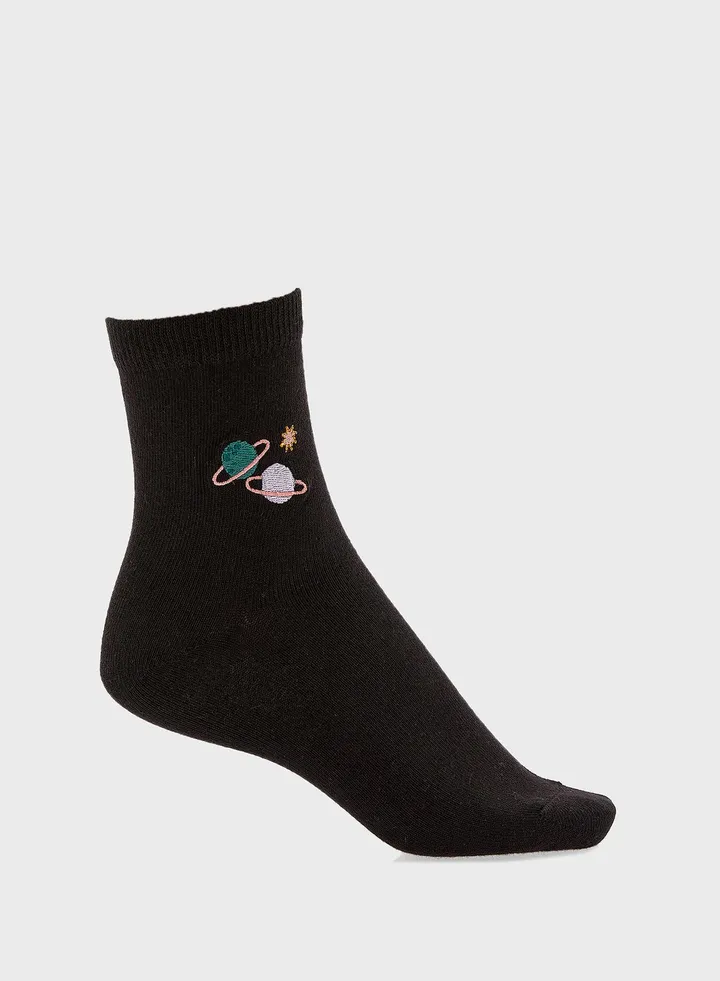Embroidery Detail Socks