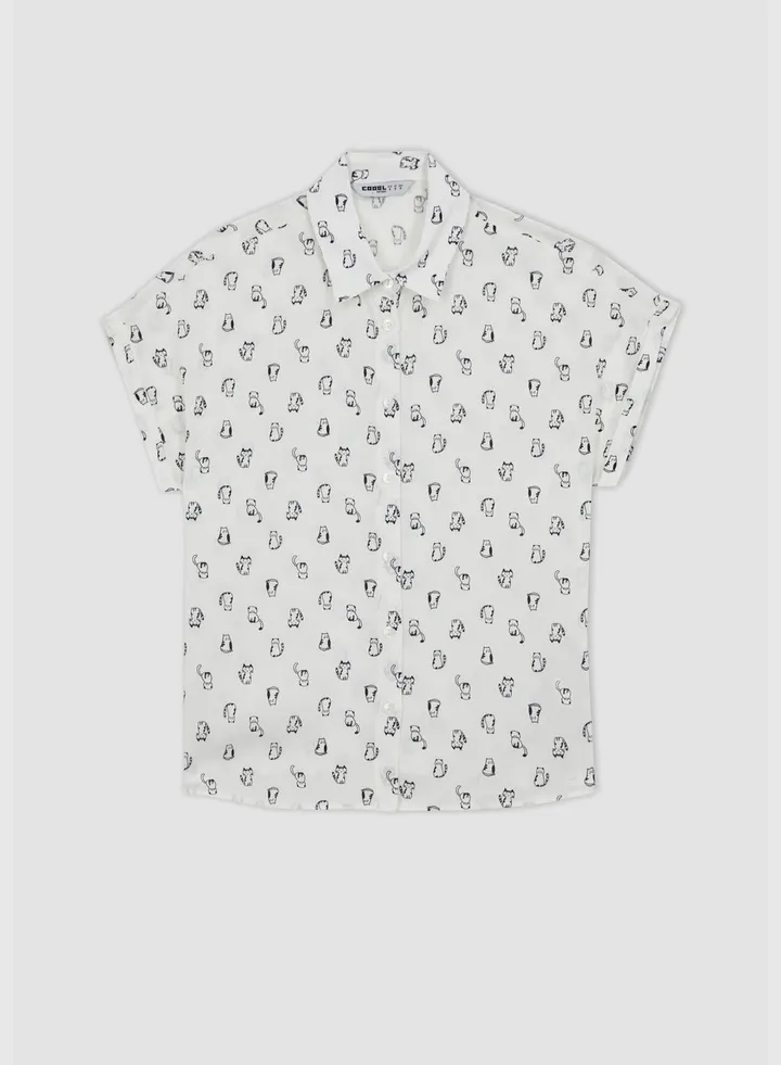 Woman Woven Short Sleeve Shirt