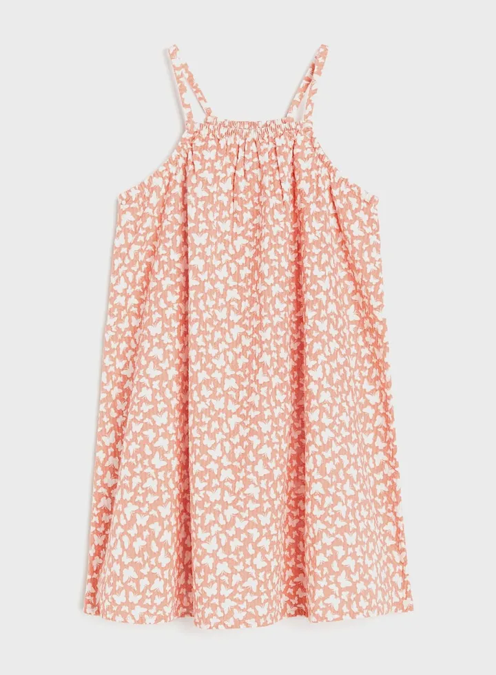Kids Butterfly Print Midi Dress