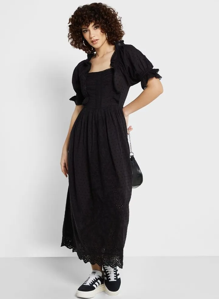 Square Neck Knitted Dress