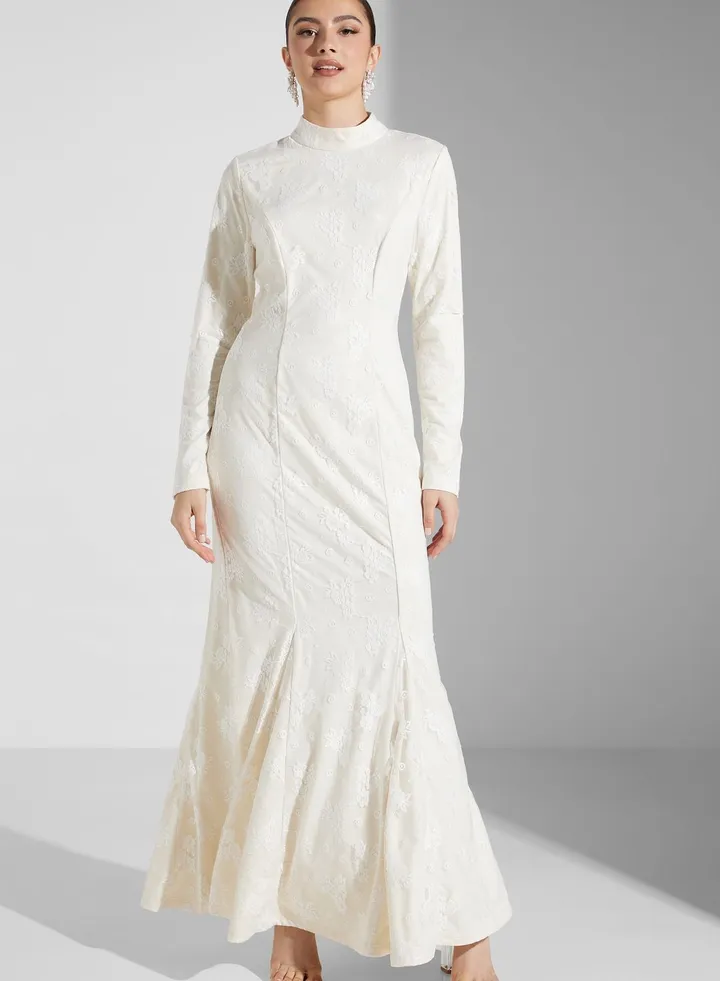 High Neck Tiered Dress