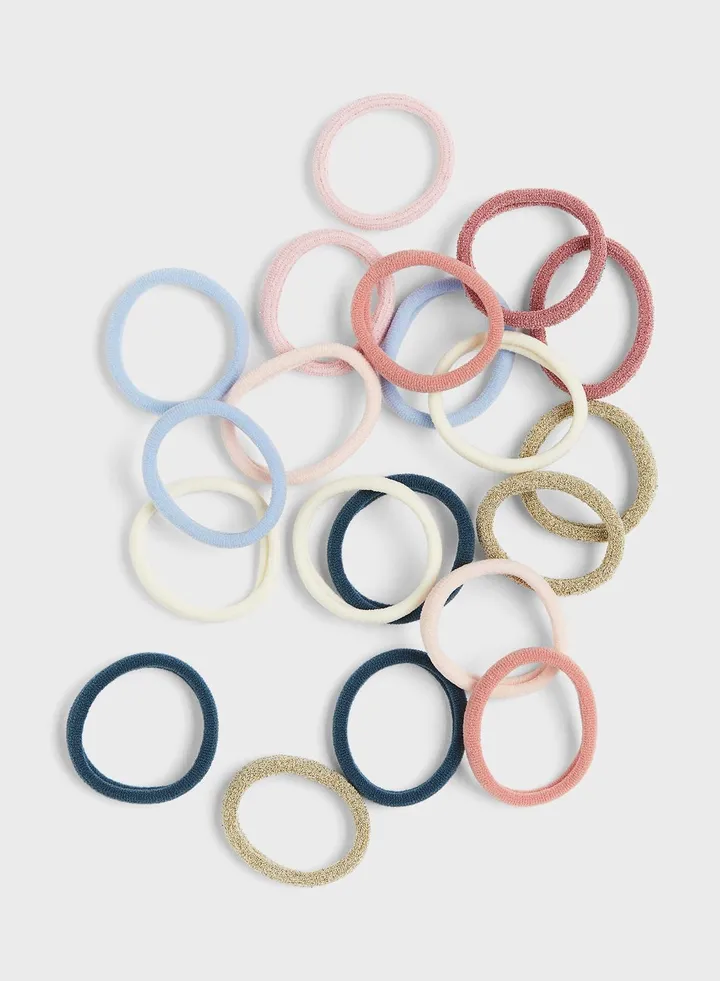 Kids 20 Pack Assorted Hair Elastics
