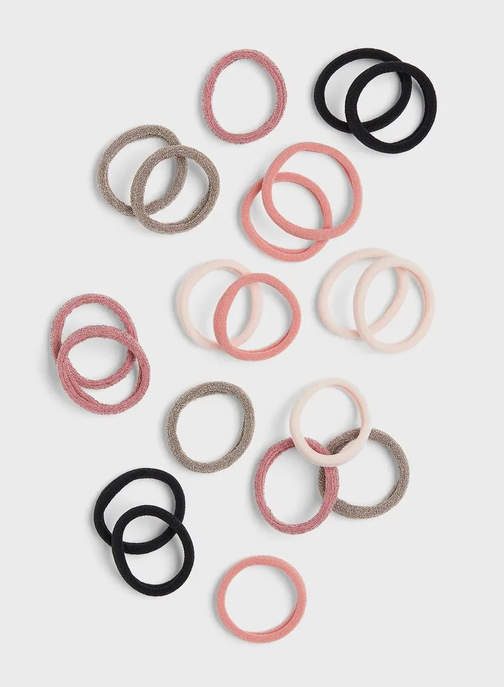 Kids 20 Pack Assorted Hair Elastics