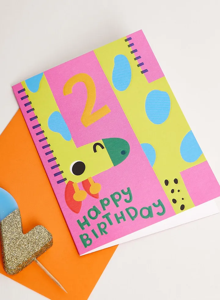 Age 2 - Giraffe Year Card