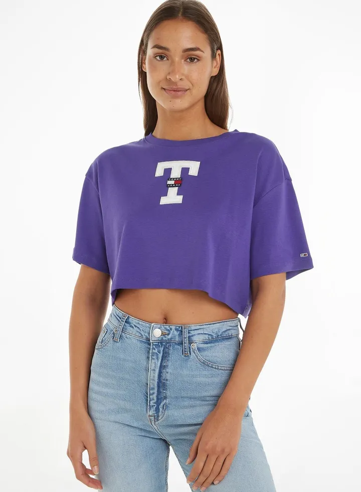 Crew Neck Logo Crop T-Shirt