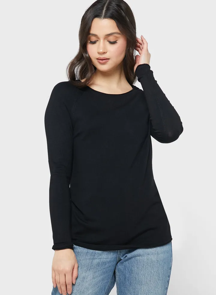 Boat Neck Knitted Sweater