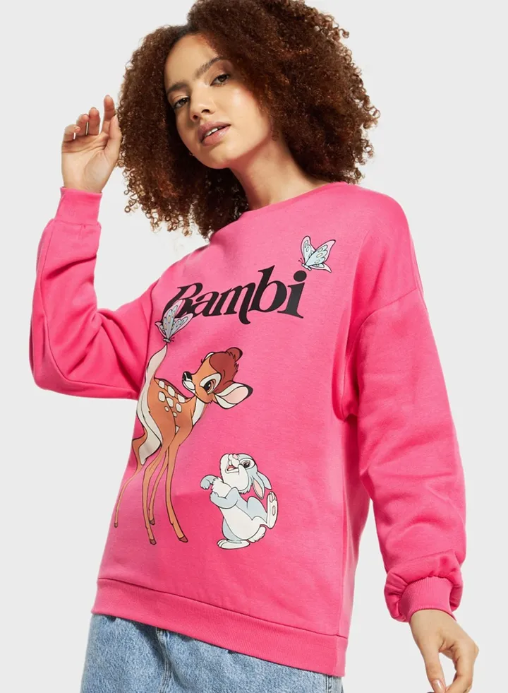 Bambi Print Sweatshirt