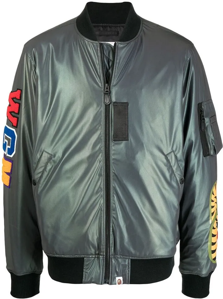 Graphic-Print Bomber Jacket