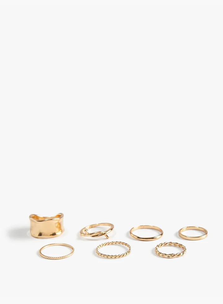 Ring Set 6 Pack Metal Thin Textured