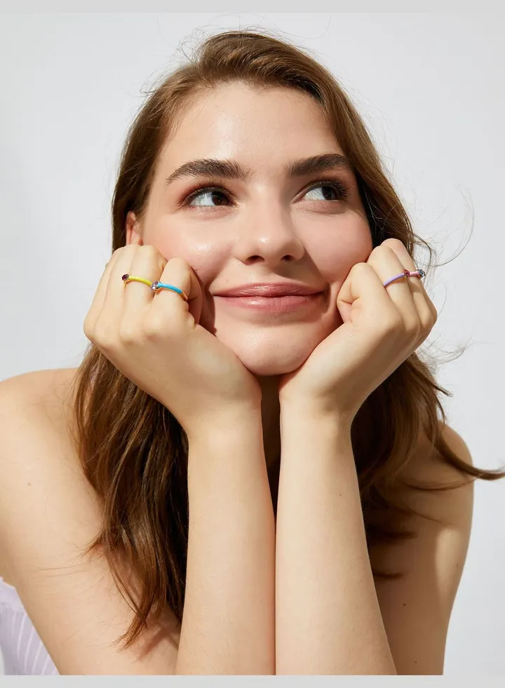5 Part Jeweled Ring Set