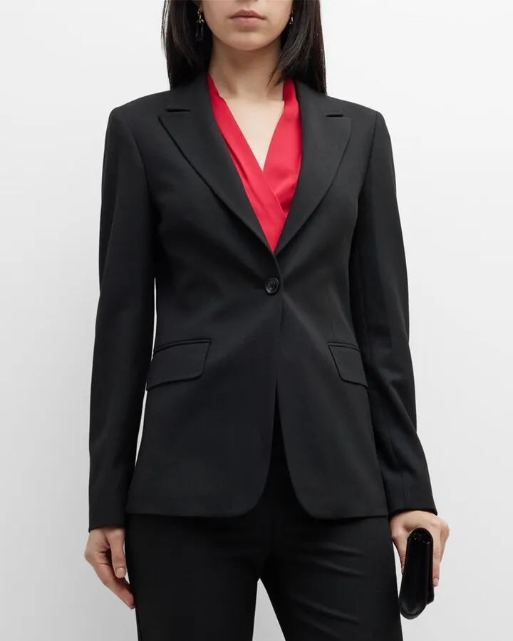 Melinda Peak-Lapel Cutaway Jacket