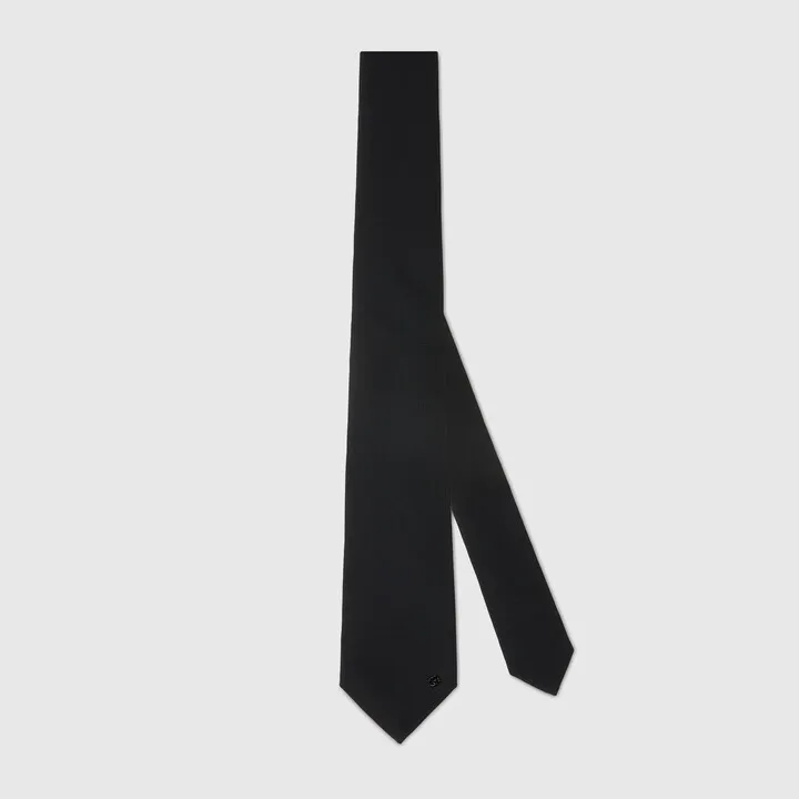 Acetate viscose tie with Double G