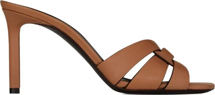 Saint Laurent Leather Tribute Mules 85