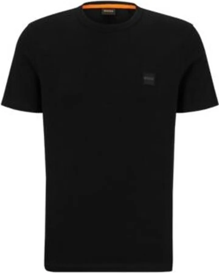 Cotton-jersey regular-fit T-shirt with logo patch